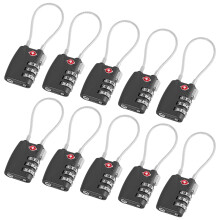 10 Pack Luggage Combination Lock 3 Digit Zinc Alloy Travel Suitcase Padlock for Backpacks Lockers Black