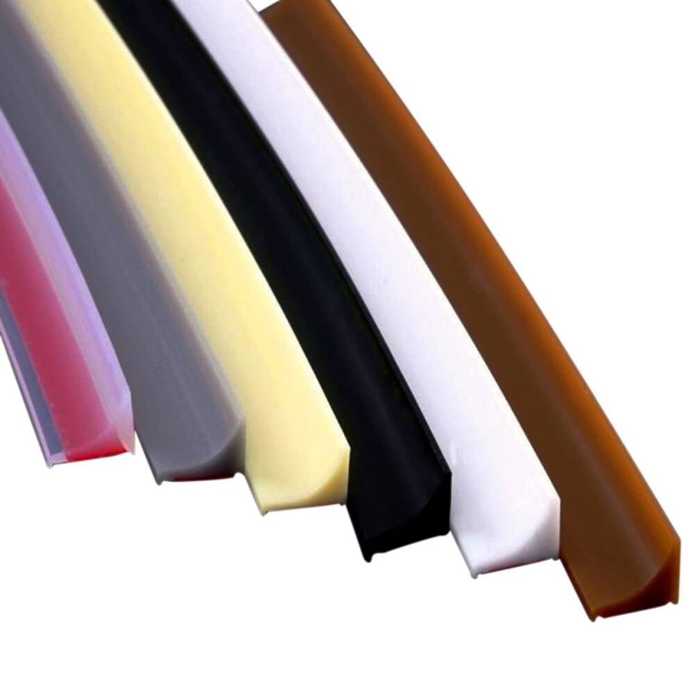 Shower Water Barrier Threshold Seal, Collapsible Selfadhesive Leakproof Strip 100Cm Brown 9092120637151