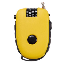 Luggage Cable Lock with 4 Digit Combination and Retractable Steel Cable for Suitcase, Bike, Yellow