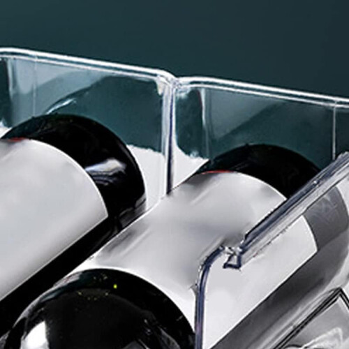 Wine Bottle Rack Stackable Clear Plastic Holder for 2 Bottles Kitchen Counter or Fridge Storage 2