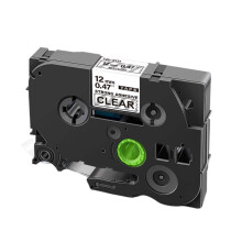 Label Printer Tape 12mm Black on Clear S131 Compatible Laminated Cassette with Acrylic Adhesive