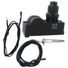 Fire Pit Igniter Kit with Dual Outlets and Ground Wire, Push Button Gas Grill Spark Generator