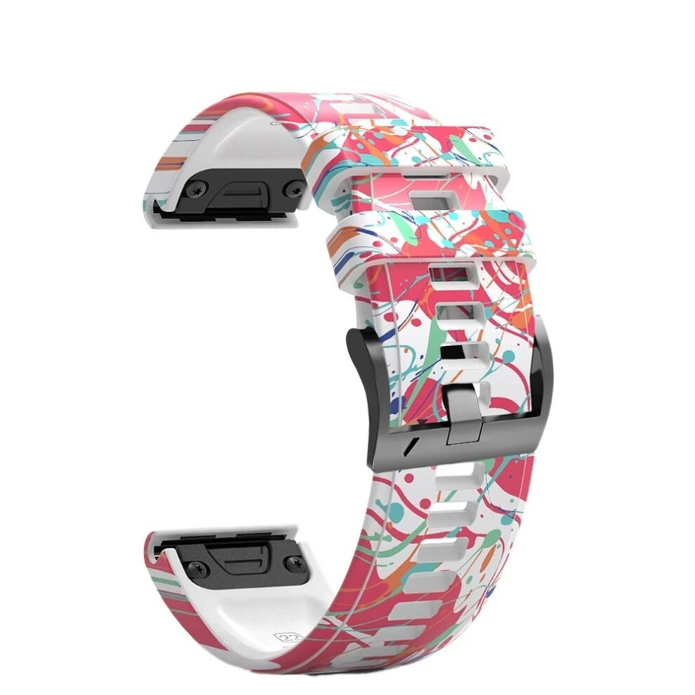 22Mm Silicone Quick Release Adjustable Sport Strap For Garmin Fenix 6 Pro 9053599234432