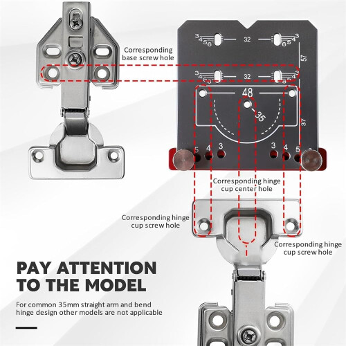 35mm Hinge Jig Kit Adjustable Drill Guide for Woodworking Quick Precise Cabinet Door Hinge Alignment 2