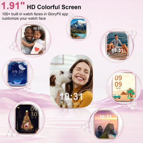 Bluetooth Calling Smartwatch 1.91' HD Display IP68 Waterproof Fitness Tracker for Android iOS 1