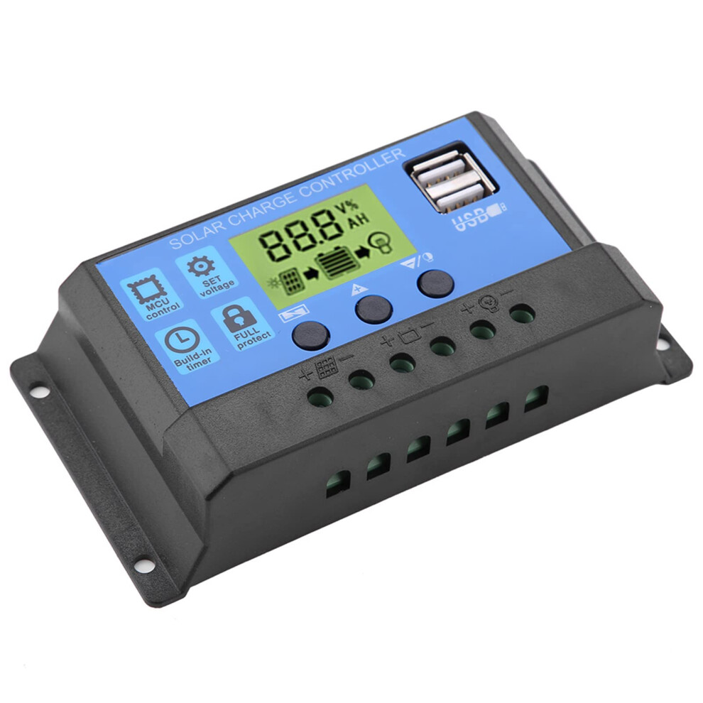20A Pwm Solar Charge Controller 12V 24V Dual Usb Lcd Display Automatic Voltage Detection Battery Protection 9330225989318