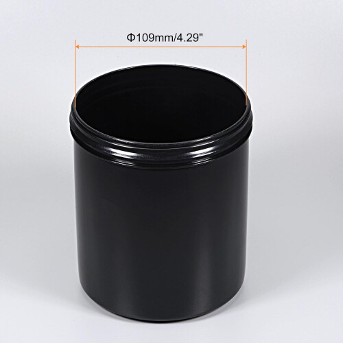 1000ml Plastic Paint Pail with Secure Seal Lid, Stackable Reusable Storage Container, Black 2pcs 1