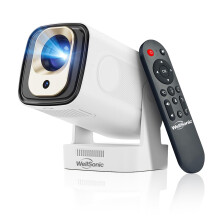 Mini Portable Projector 1080P 4K Support, Smart WiFi Bluetooth, Auto Focus, Builtin Apps, 180 Lens, Dual 5W Speakers for Home Theater