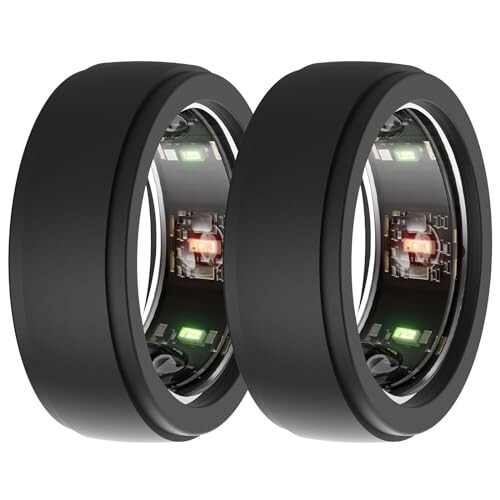 Silicone Case Protector for Oura Ring Gen 3 Smart Ring Cover 2 Pack Black Waterproof Workout
