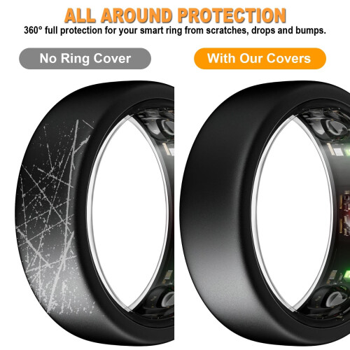 Silicone Case Protector for Oura Ring Gen 3 Smart Ring Cover 2 Pack Black Waterproof Workout 2