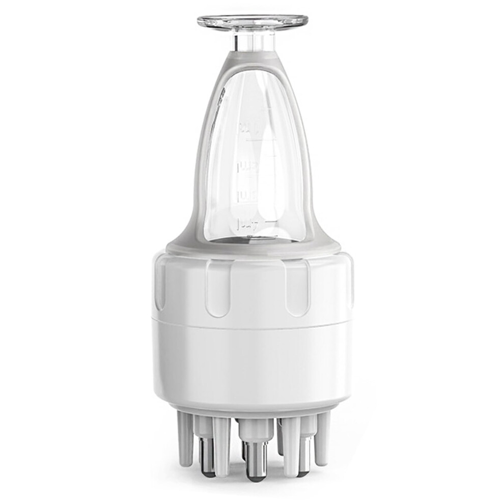 White Scalp Massager Applicator With Precise Dosage Control And Leak Proof Hair Serum Tool