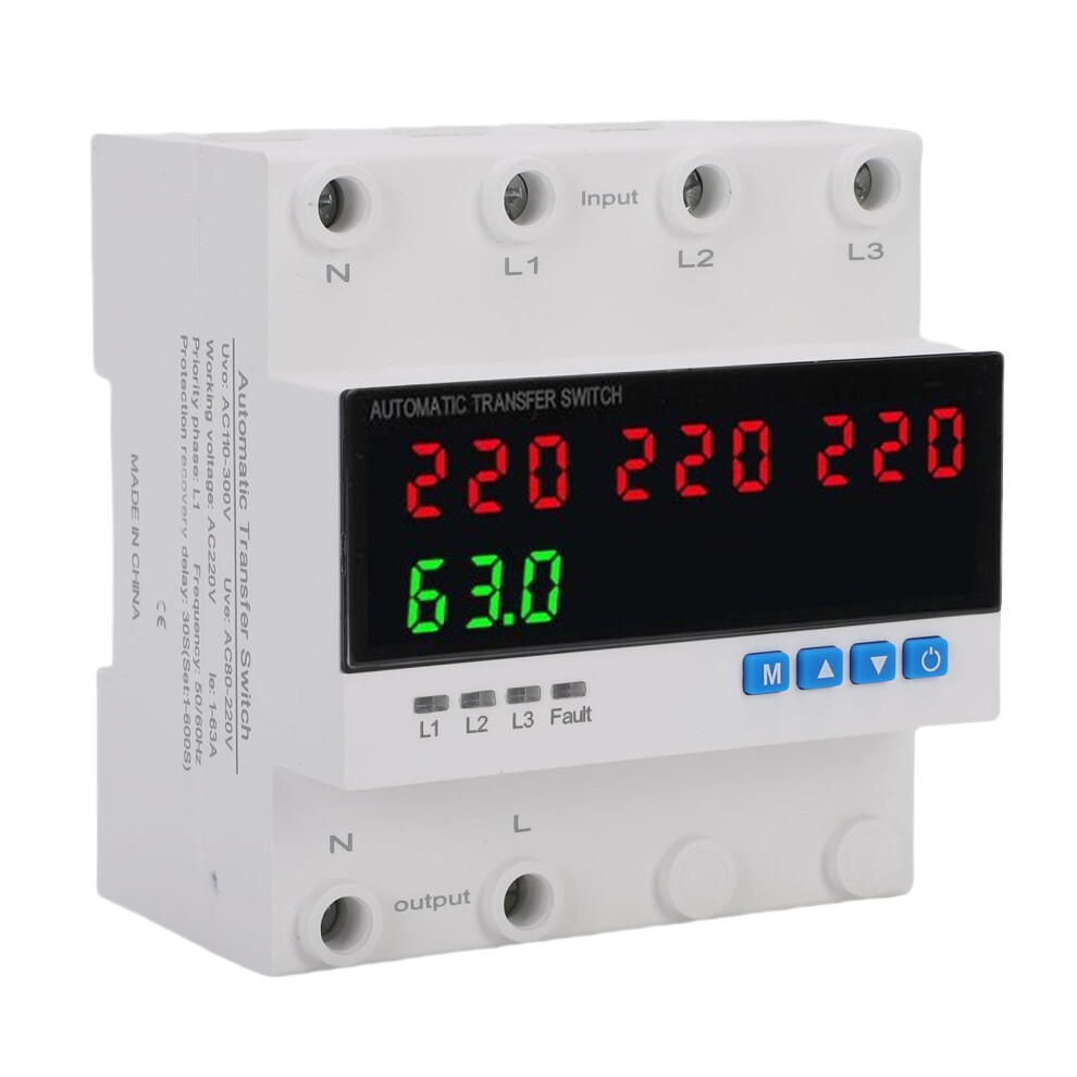 Automatic Transfer Switch Ats 63A 3 Phase With Led Display For Generator And Grid Protection 9169991924076
