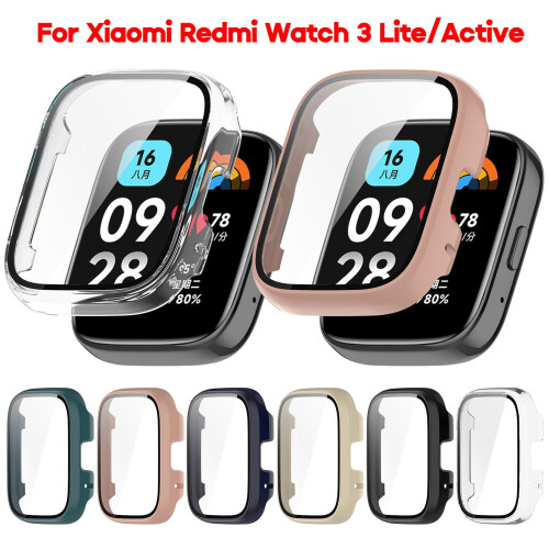 Protective Case with Tempered Glass Screen Protector Full Coverage Scratch Resistant for Redmi Watch 3 Lite 1