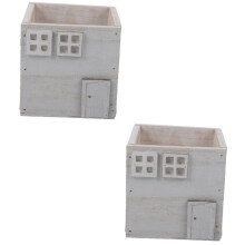 Wooden Planter Box Set Rustic Farmhouse Style Flower Pot Holder for Home Office Window Decor