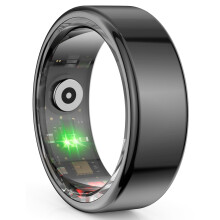 Smart Ring Heart Rate Monitor Sleep Tracker For Fitness, Pedometer, Step Counter, Waterproof US10 Black, iOS Android