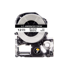 12mm Black on White Label Maker Tape for LabelWorks LW300 LWC410 TepraPro SR220 Water Resistant