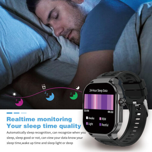 2.06' AMOLED Smart Watch with Bluetooth Calling, Waterproof Fitness Tracker for Android and iOS 2
