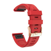 Red Silicone Quick Release Strap Exact Fit EasyFit Replacement Watch Band for Garmin Fenix 7S Women