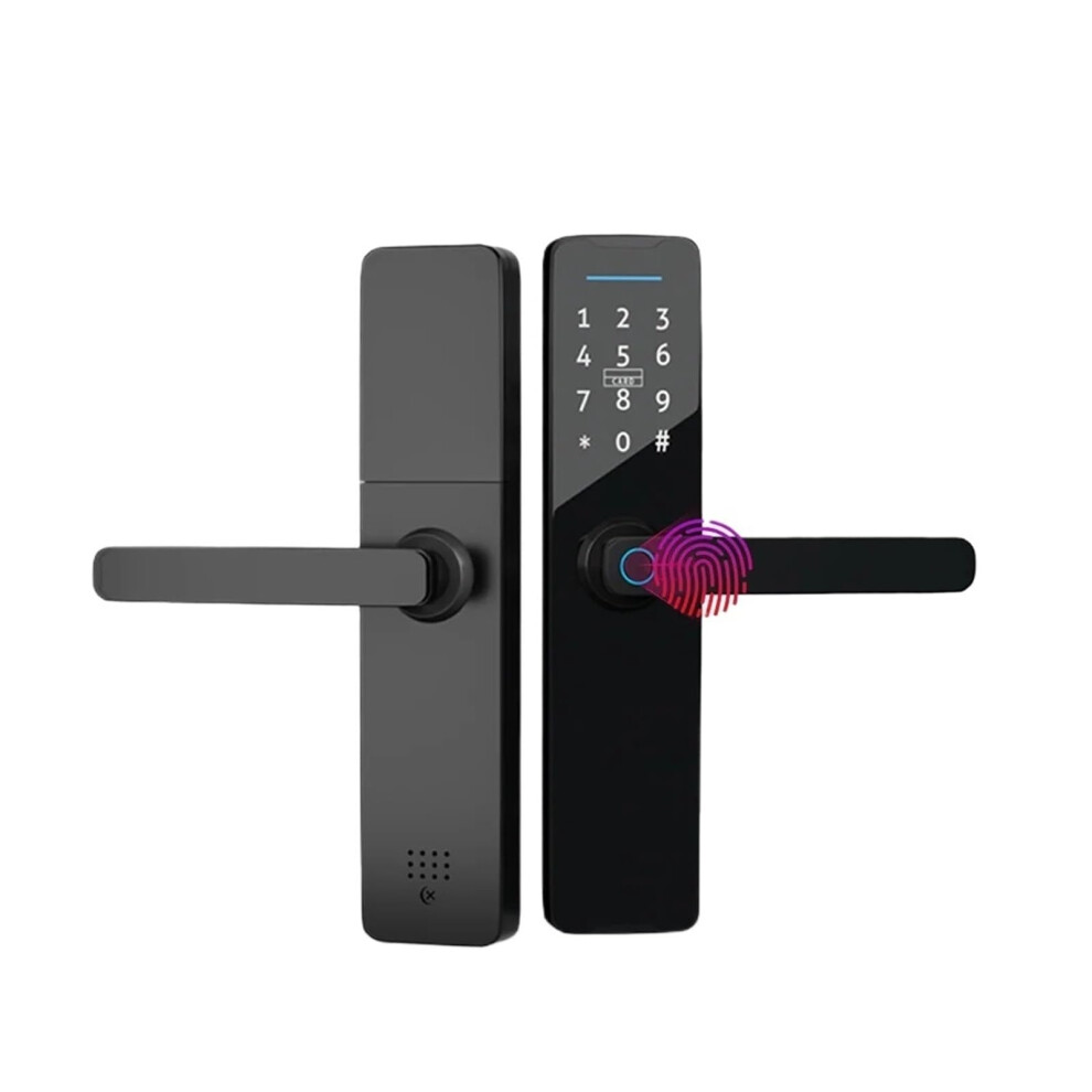 Tuya Smart Wifi Fingerprint Door Lock With Keypad Card Password And Key Backup Red 9174973752875