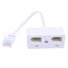 Telephone Splitter RJ11 Adapter 2 Way Plug for BT UK Landline Phone and Fax Dual Connection