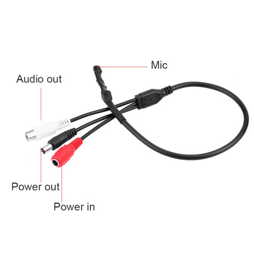 Security Camera Microphone with Cable,  Sensitivity Mini Pickup Mic for DVR CCTV and TV 1