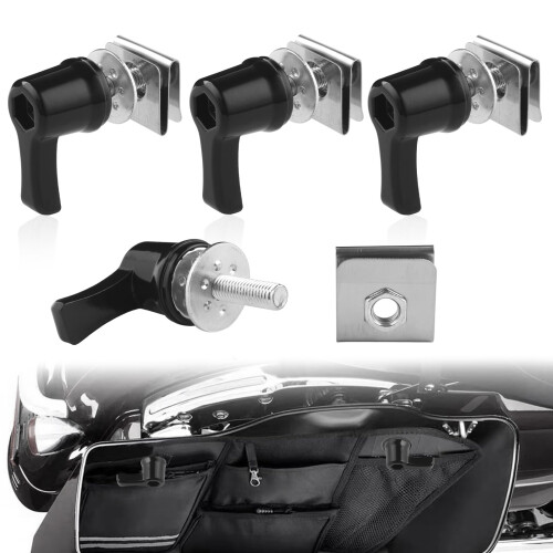 Motorcycle Saddlebag Lock Kit with AntiTheft Lever and Security Bolts for Harley Touring Glide King