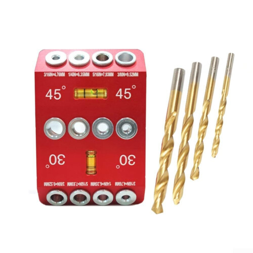 Drill Guide Jig for Cable Railing with Accurate Angles, 4 Hole Sizes, Aluminum Alloy Clamp