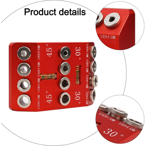 Drill Guide Jig for Cable Railing with Accurate Angles, 4 Hole Sizes, Aluminum Alloy Clamp 1
