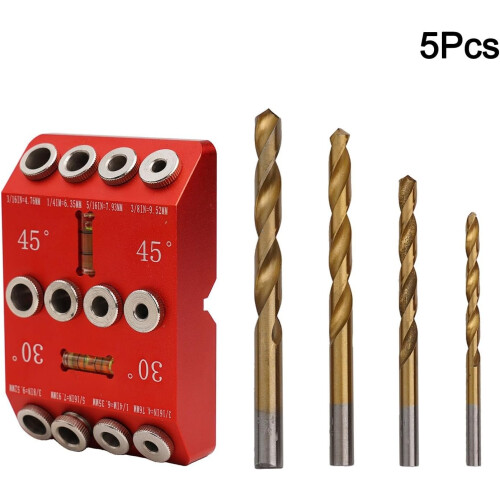 Drill Guide Jig for Cable Railing with Accurate Angles, 4 Hole Sizes, Aluminum Alloy Clamp 2