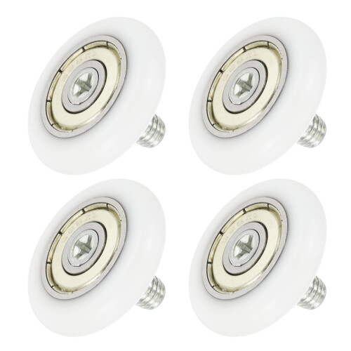 4PCS 28mm Nylon Drawer Roller Replacement Wheels M6 Thread Smooth Quiet Sliding Durable Set