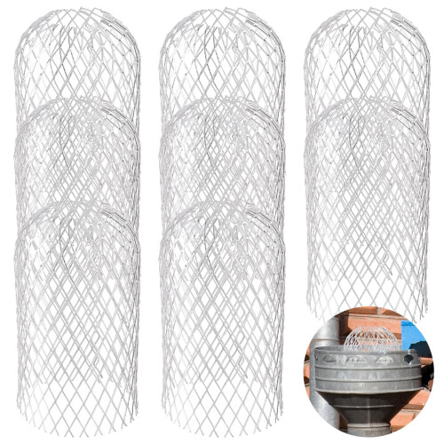 8 Pack Gutter Downspout Guard Aluminum Filter Strainer 3Inch Adjustable Rustproof Leaf Protector