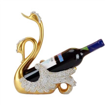 Gold Swan Wine Rack Elegant Resin Wine Bottle Holder for Home Decor Dining Table Cabinet