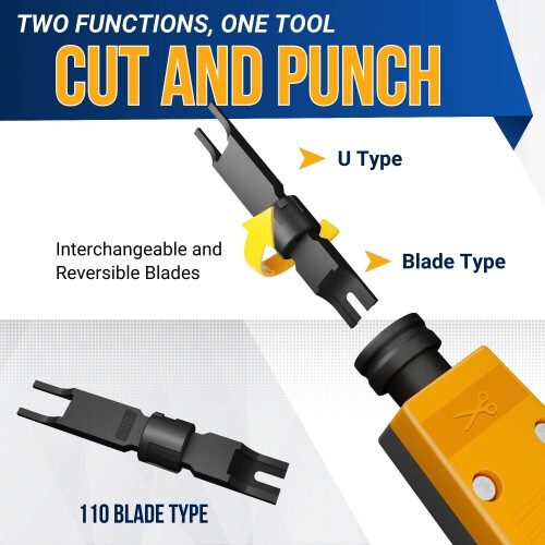 Punch Down Tool with Dual Function Blade for Cat6 Cat7 Cat8 RJ45 Keystone and Network Cable 2