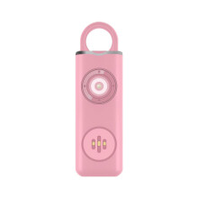 Rechargeable  Safety Alarm Keychain with Loud SOS and Flashlight for Women Pink