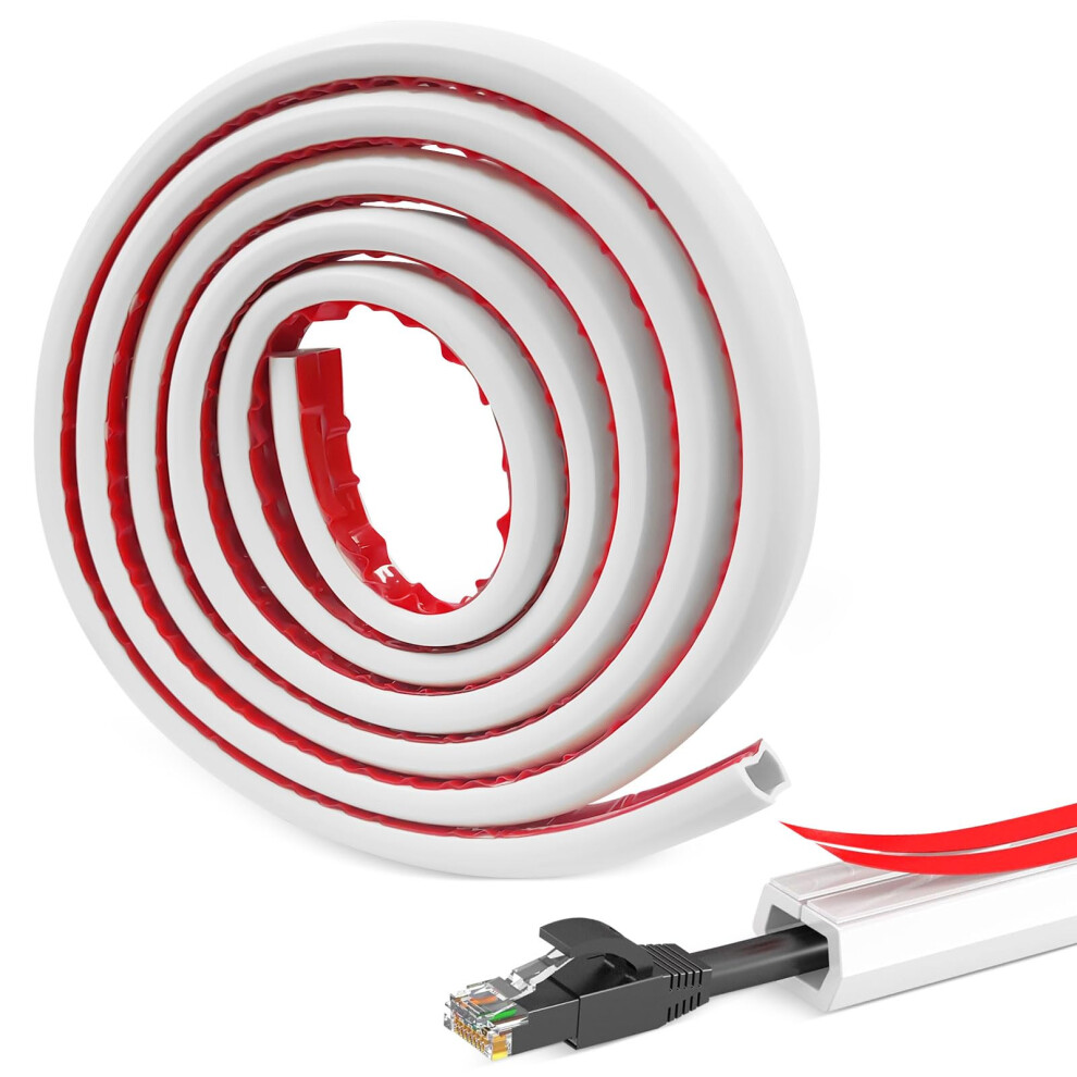 Cable Management Duct 3M X 1.5Cm Pvc Floor Cable Protector With Self Adhesive For Home And Office 9053599237808