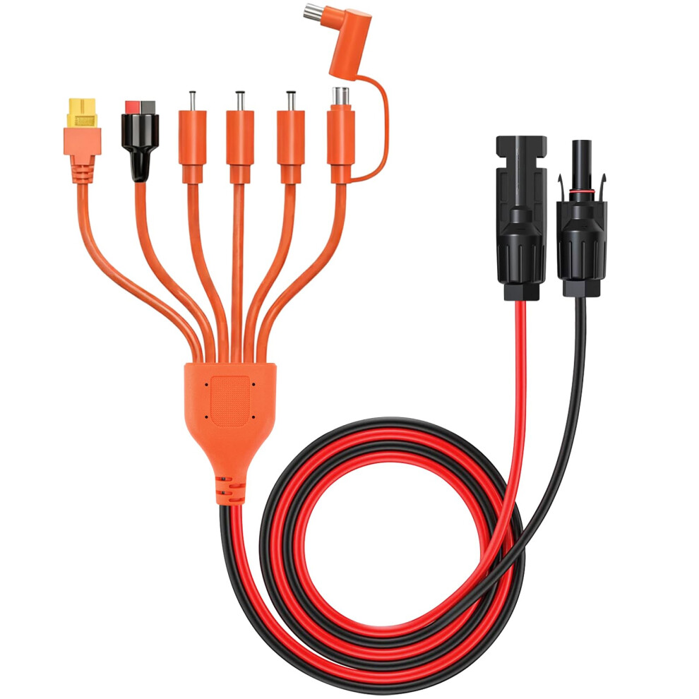 7In1 Solar Charging Cable Adapter 1.2M With Dc Connectors Compatible With Anderson Xt60 For Solar Panel And Generator 9169991805221