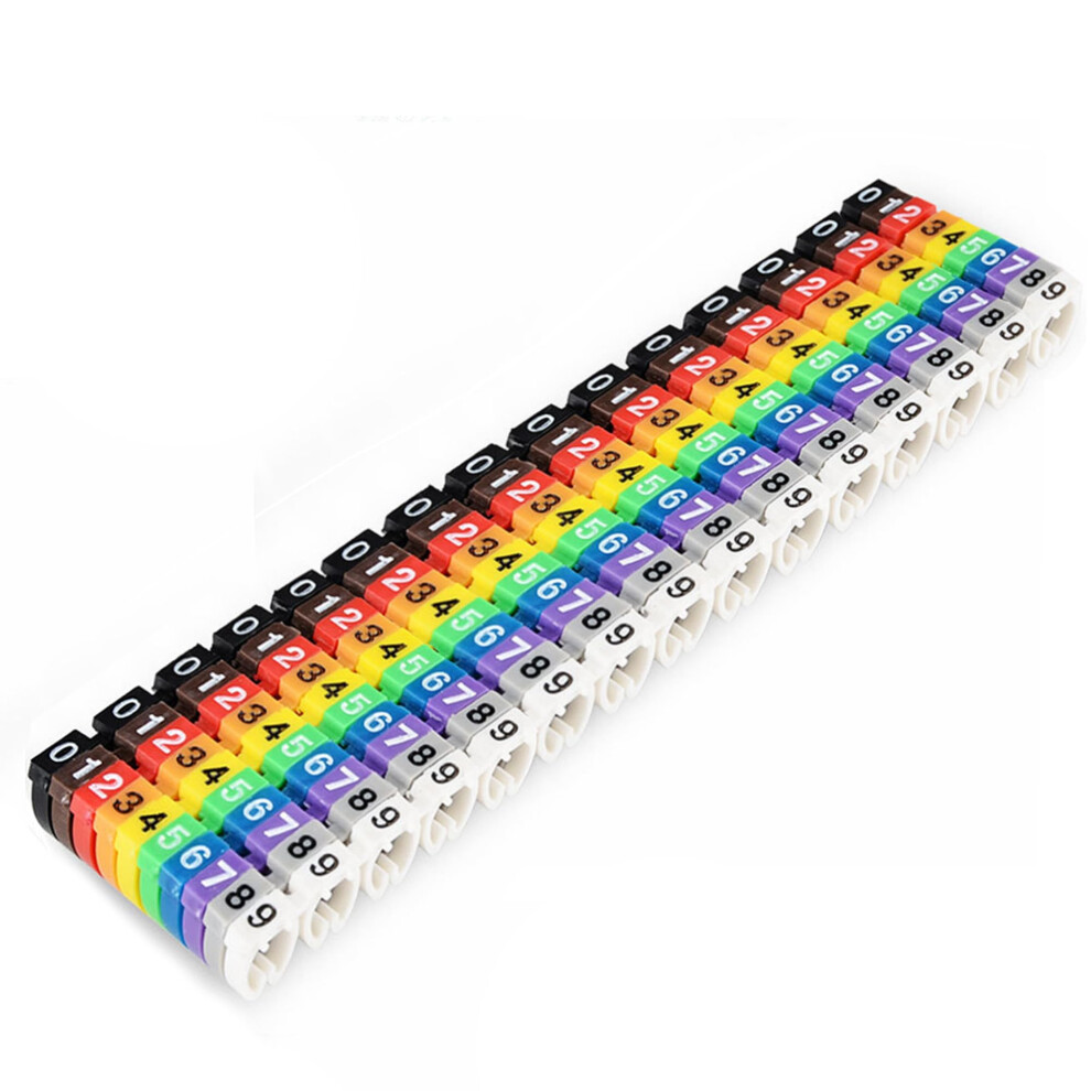 Cable Markers 1.5/2.5/4.0/6.0Mmâ² Color Coded Snapon Nylon For 27Mm Wires 09 Numbered 9092120642292