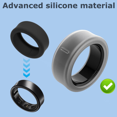 Silicone Ring Protector with Secure AntiSlip Fit for Workout, Black Durable Shock Absorption Sleeve 1