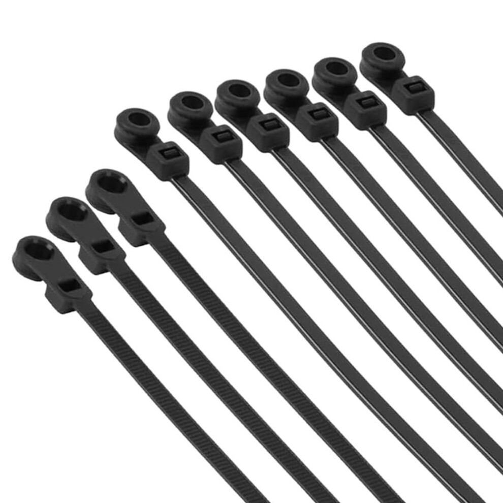 100Pcs Nylon Cable Ties With Mounting Holes Selflocking 4X150mm Black For Cable Management 9174973753919