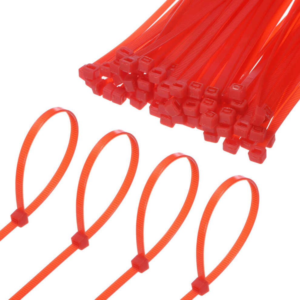100Pack Red Nylon Zip Ties 8 Inch Heavy Duty Cable Ties 49Lbs Selflocking For Indoor Outdoor 9053599238614