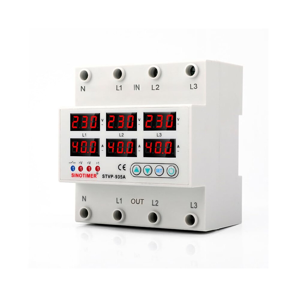 Voltage Protection Device 100A Din Rail Adjustable Over Under Voltage Current Protector Three Phase 9053599238751
