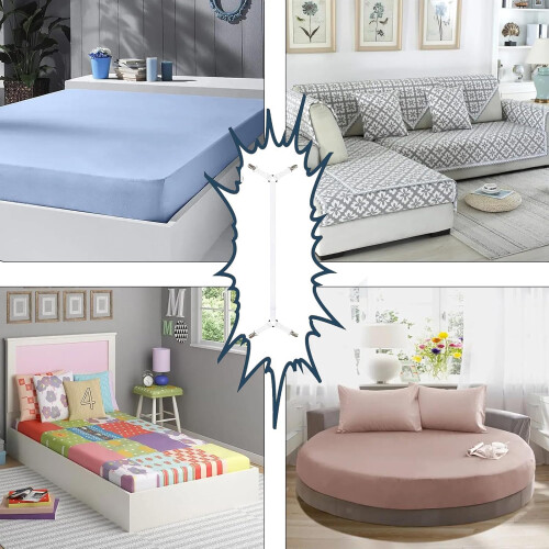Bed Sheet Straps Adjustable Elastic Fitted Sheet Clips with Durable Metal Clips 2PCS White 1