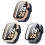 Case with Tempered Glass Screen Protector for Mibro Watch T2, 3D Full Coverage Impact Frame, 3 Pack 1