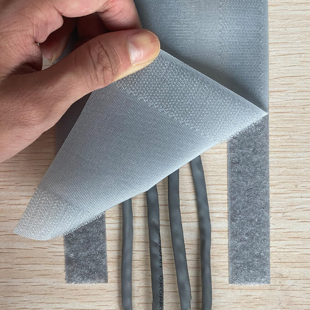 Cable Management Floor Strip For Carpet Â Self Adhesive Cord Cover, Reusable 10Ft Gray 9053599239147