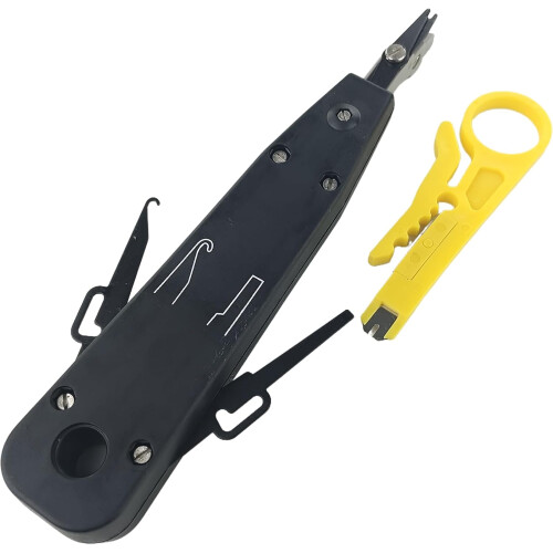Punch Down Tool with 110 and Blades for Krone, Ergonomic Grip, Cat6 Cat5e Network Cable Kit 1