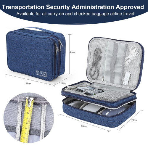 Travel Cable Organizer Bag, Waterproof 3Layer Electronics Accessories Case with Large Capacity 1
