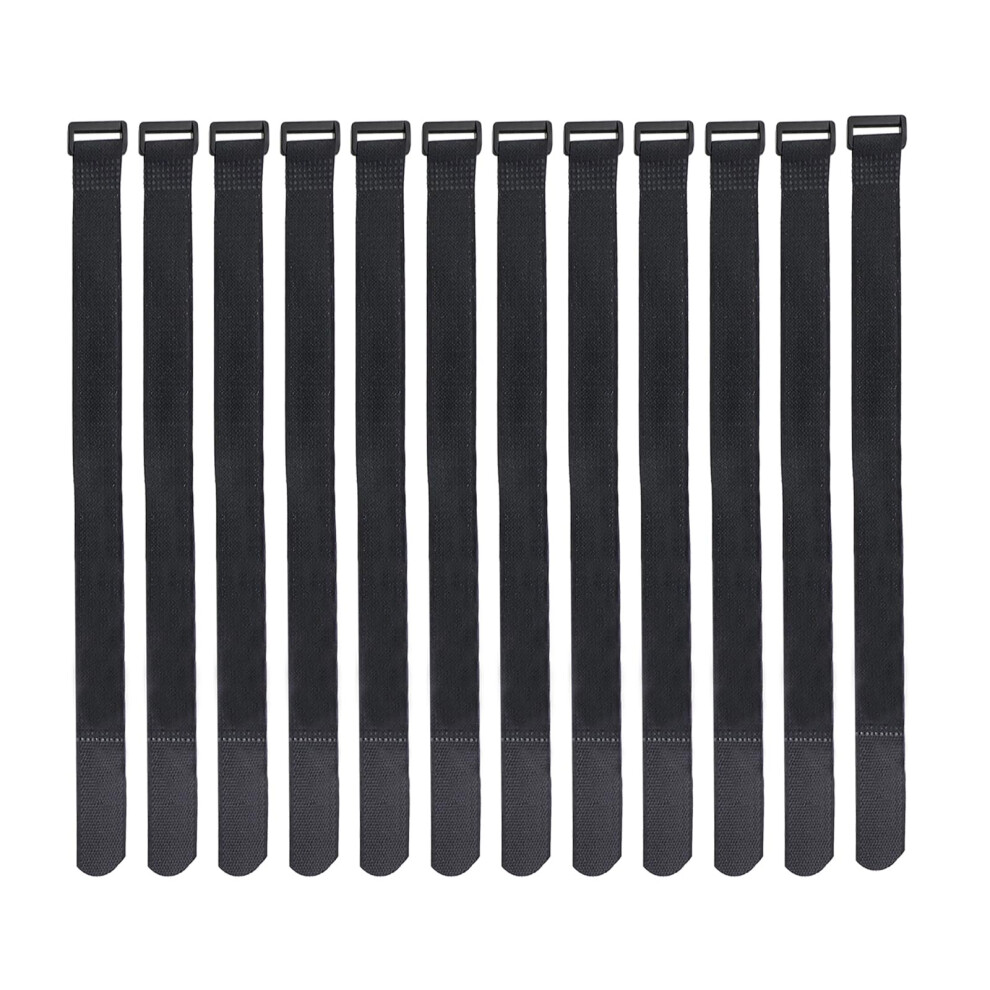 12Pcs Reusable Hook And Loop Straps 25X300mm Adjustable Buckle Heavy Duty Cable Ties For Organization 9174973755166