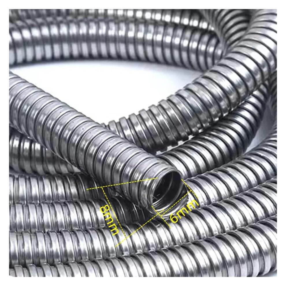 304 Stainless Steel Flexible Metal Conduit 1M Rodent Proof Pressure Cable Protection Hose 6Mm 9174973755234