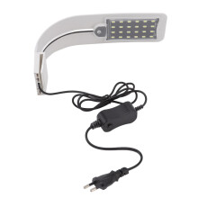 Lampe d'aquarium à pince avec LED blanches et bleues, réglable, avec interrupteur à bouton-poussoir, éclairage LED longue durée pour aquarium