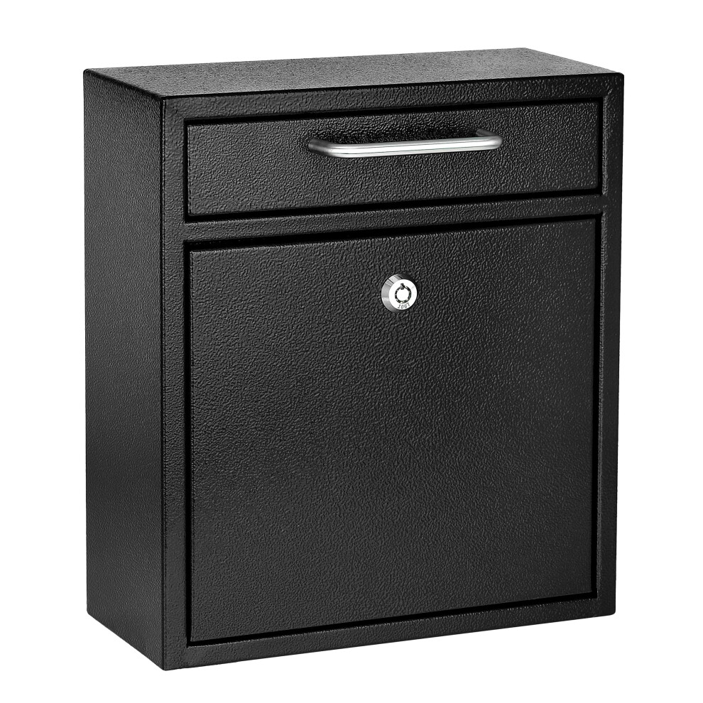 Locking Wall Mount Mailbox With Keys, Heavy Duty Secure Mail Drop Box For Home And Business 9169991862002